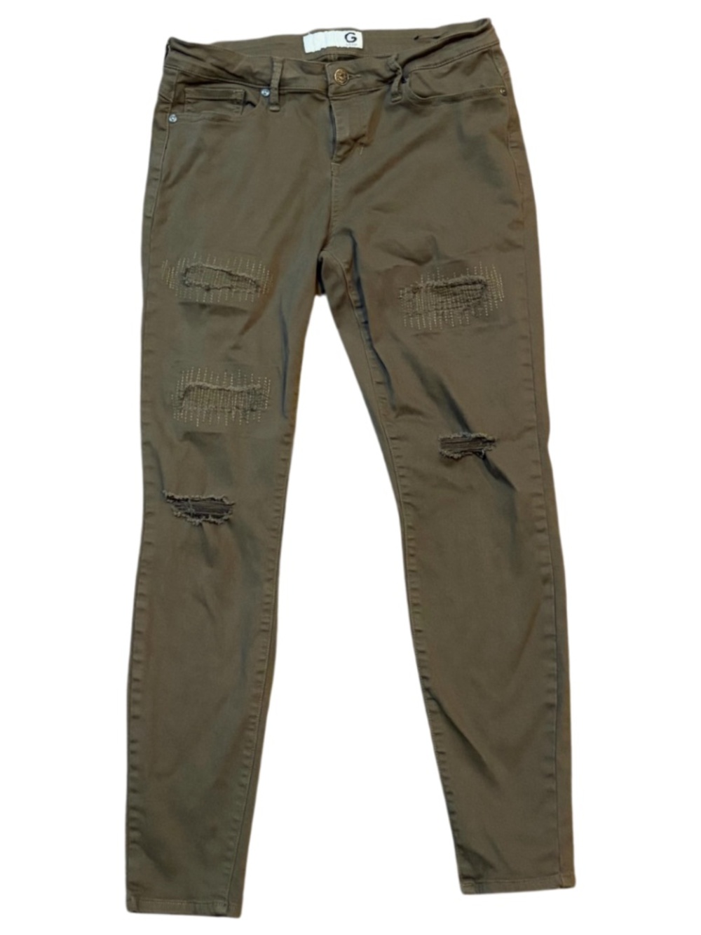 G by Guess Distressed Stitching Denim Skinny Jeans